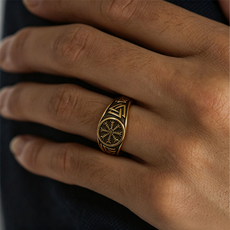 ANELLO CHEVALIER CON SIMBOLO AEGISHJALMUR - MY2656C874