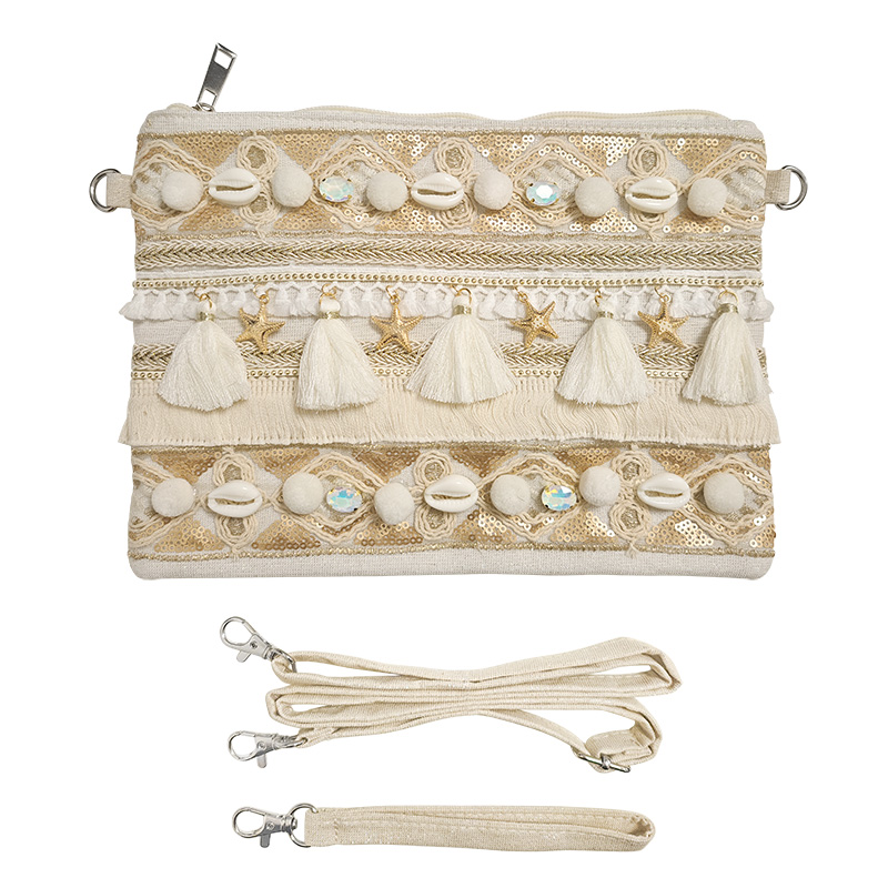 POCHETTE MARE BOHO-CHIC CON CONCHIGLIE E STELLE MARINE - YY25200C665