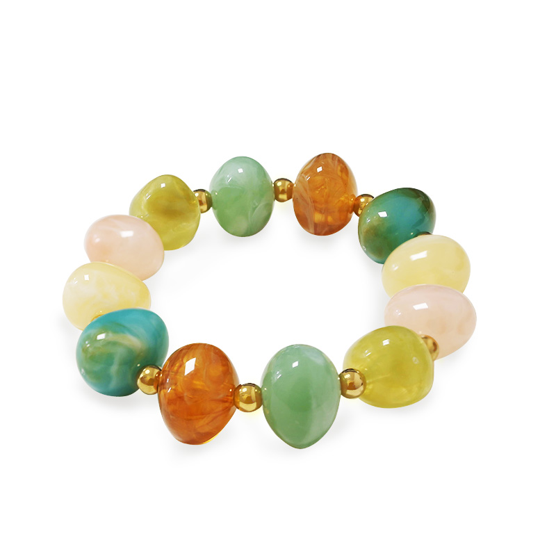 BRACCIALE ELASTICO CON PERLINE TONDE IN RESINA - AGS2556C359