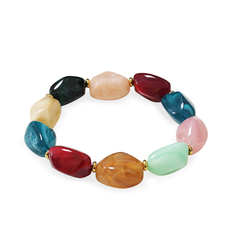 BRACCIALE ELASTICO CON PERLINE IRREGOLARI IN RESINA - AGS2556C361