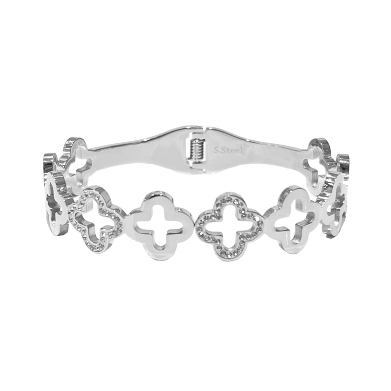 BRACCIALE RIGIDO TRAFORATO QUADRIFOGLIO - DH2488B527