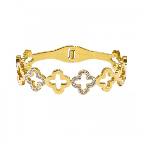 BRACCIALE RIGIDO TRAFORATO QUADRIFOGLIO - DH2488B527