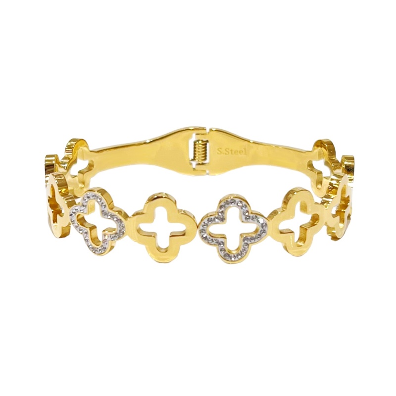 BRACCIALE RIGIDO TRAFORATO QUADRIFOGLIO - DH2488B527