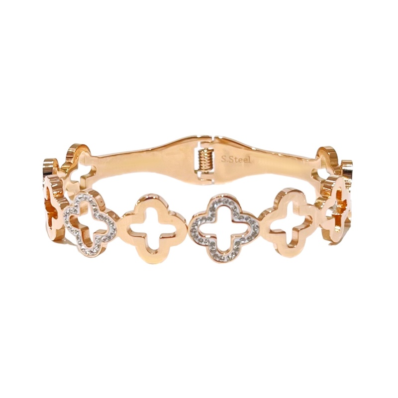 BRACCIALE RIGIDO TRAFORATO QUADRIFOGLIO - DH2488B527