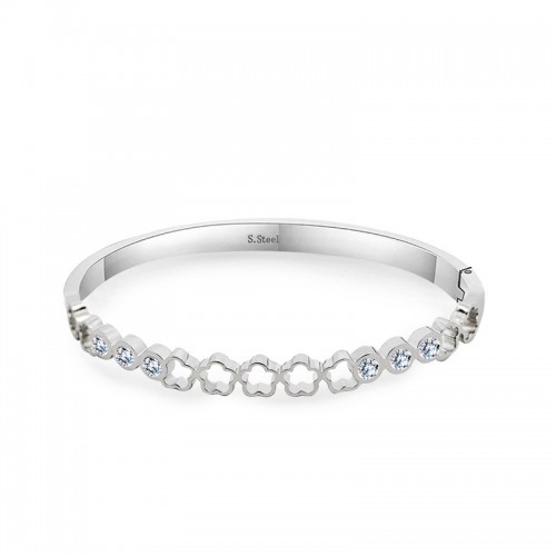 BRACCIALE RIGIDO CON FIORI TRAFORATI E PUNTI LUCE - DH2572B483