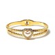 BRACCIALE RIGIDO A MOLLA CON PERLA A CUORE E STRASS - DH2584B480