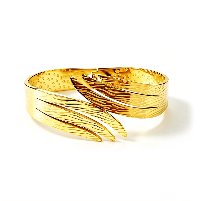 BRACCIALE RIGIDO A MOLLA CON ALI INTRECCIATE - DH2588B477
