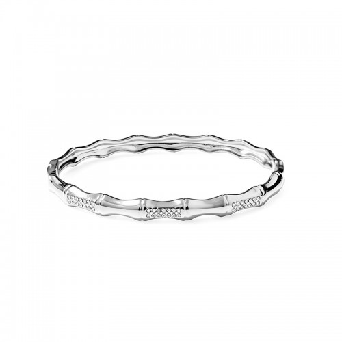 BRACCIALE RIGIDO EFFETTO BAMBÙ CON STRASS - DH2588B484