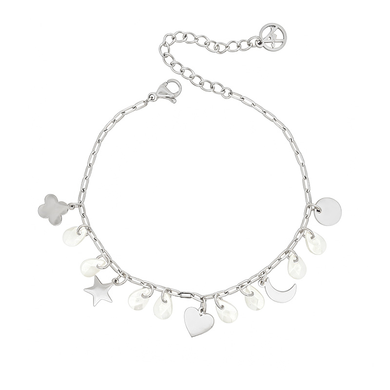BRACCIALE CHARMS MULTISIMBOLO CON PERLINE A GOCCIA - FFJ2568C602