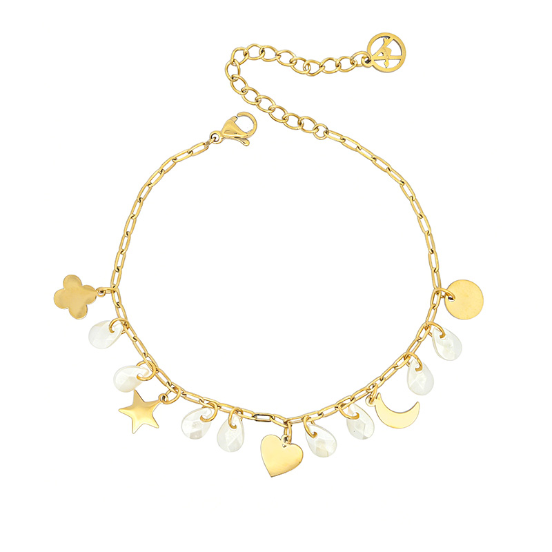 BRACCIALE CHARMS MULTISIMBOLO CON PERLINE A GOCCIA - FFJ2568C602