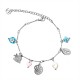 BRACCIALE A CATENA CON CHARMS MARINI E PERLINE COLORATE - FFJ2568C614