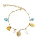 BRACCIALE A CATENA CON CHARMS MARINI E PERLINE COLORATE - FFJ2568C614