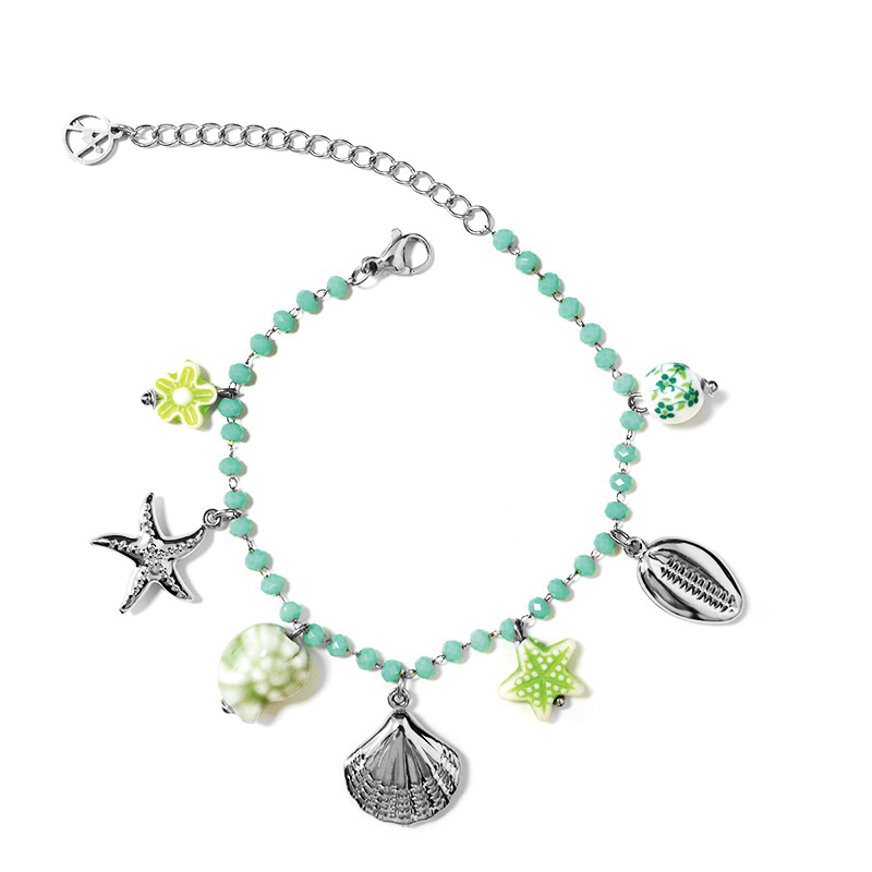 BRACCIALE DI PERLINE COLORATE E CHARMS MARINI - FFJ25784C618