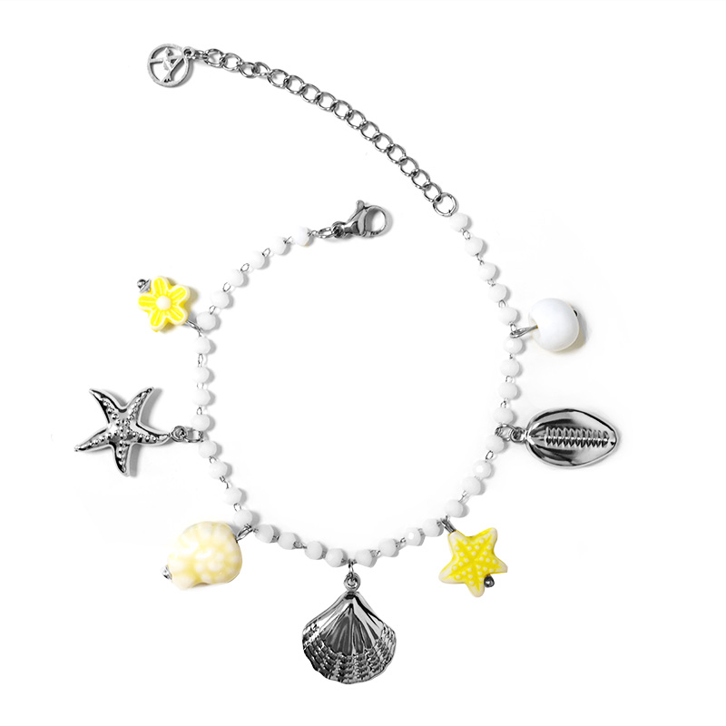 BRACCIALE DI PERLINE COLORATE E CHARMS MARINI - FFJ25784C618