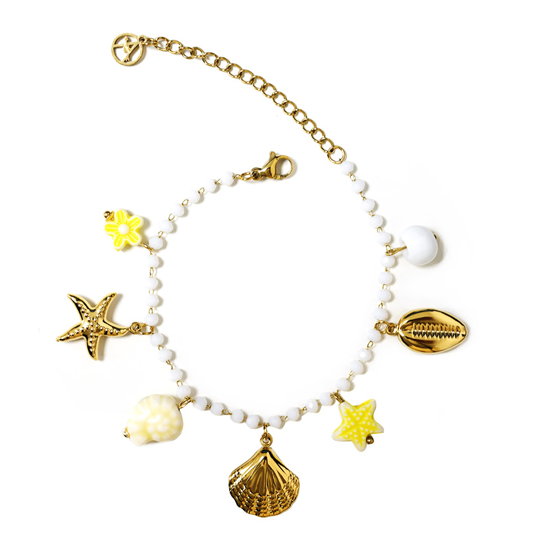 BRACCIALE DI PERLINE COLORATE E CHARMS MARINI - FFJ25784C618