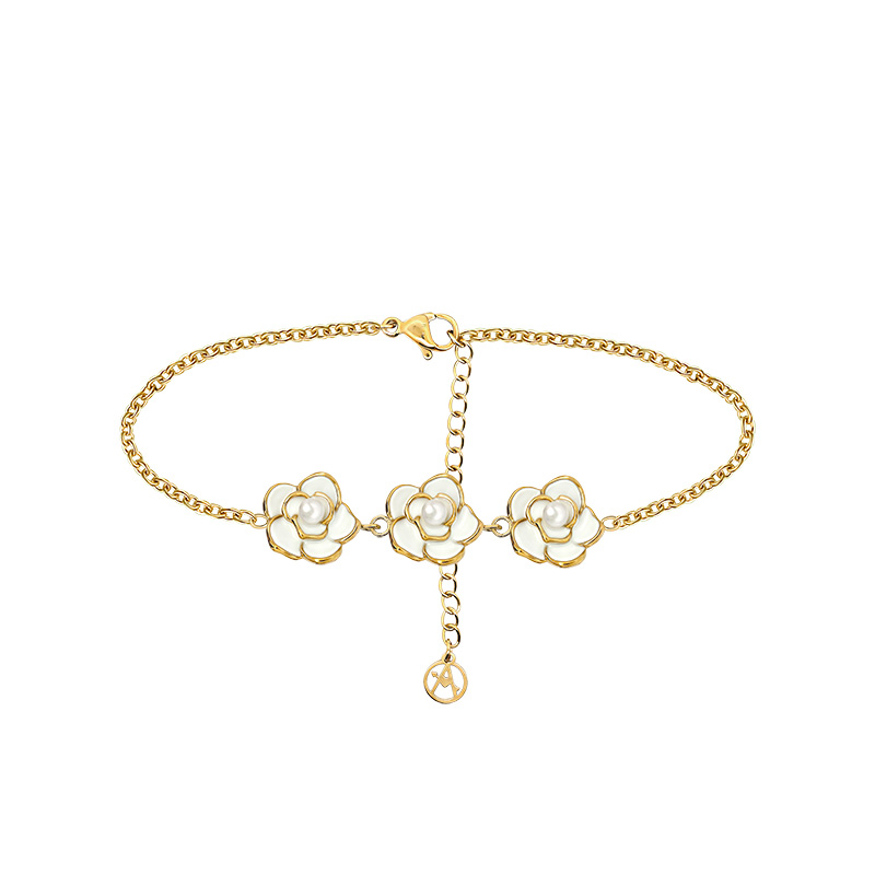 BRACCIALE CON TRE FIORI SMALTATI - FFJ25784C624