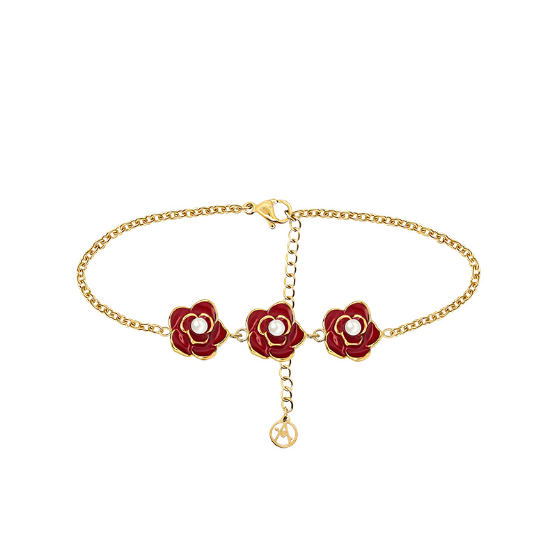 BRACCIALE CON TRE FIORI SMALTATI - FFJ25784C624