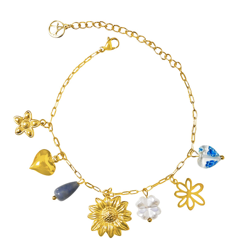 BRACCIALE A CATENA CON CHARMS FLOREALI - FFJ2592C600