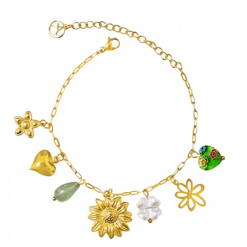 BRACCIALE A CATENA CON CHARMS FLOREALI - FFJ2592C600