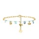 BRACCIALE A CATENA CON PERLINE COLORATE E CHARMS NATURALI - FFJ25944C610