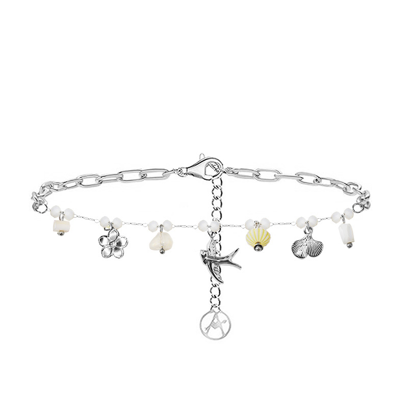BRACCIALE A CATENA CON PERLINE COLORATE E CHARMS NATURALI - FFJ25944C610