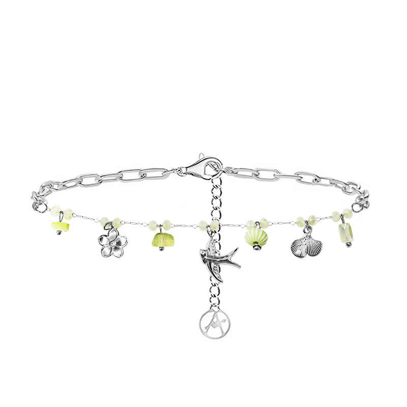 BRACCIALE A CATENA CON PERLINE COLORATE E CHARMS NATURALI - FFJ25944C610