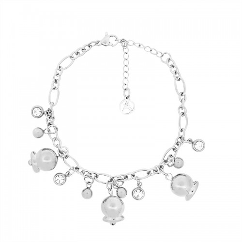 BRACCIALE A CATENA CON CHARMS CAMPANELLO E PUNTO LUCE - FJ24104B729
