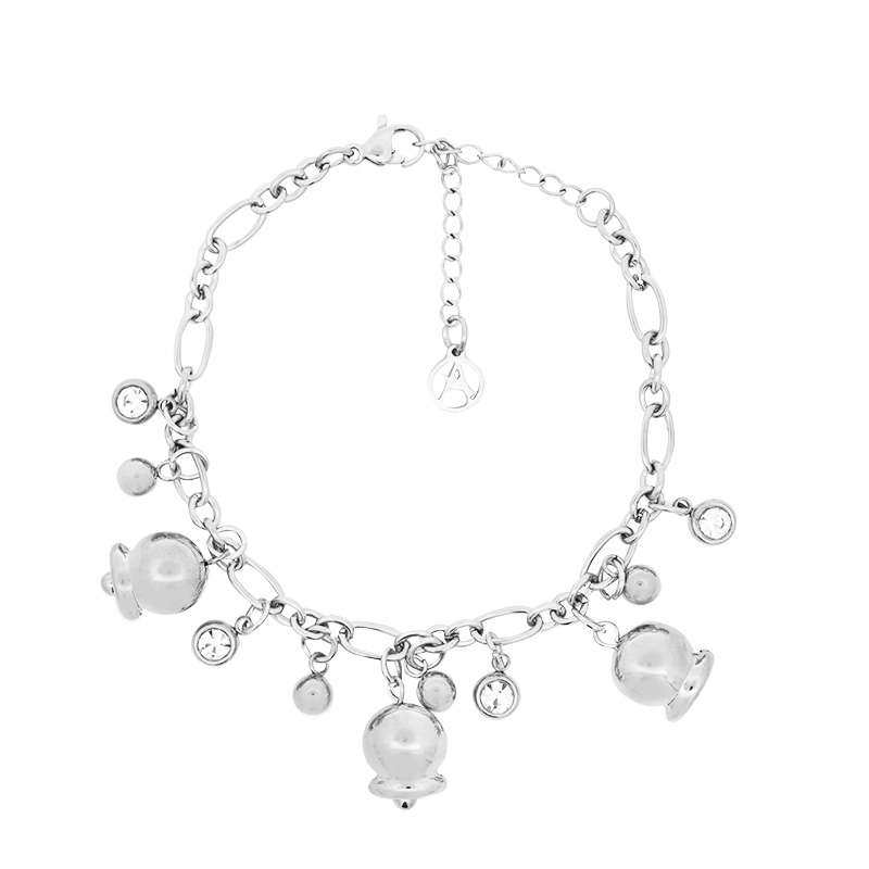 BRACCIALE A CATENA CON CHARMS CAMPANELLO E PUNTO LUCE - FJ24104B729 BRACCIALE A CATENA CON CHARMS CAMPANELLO E PUNTO LUCE - FJ24104B729