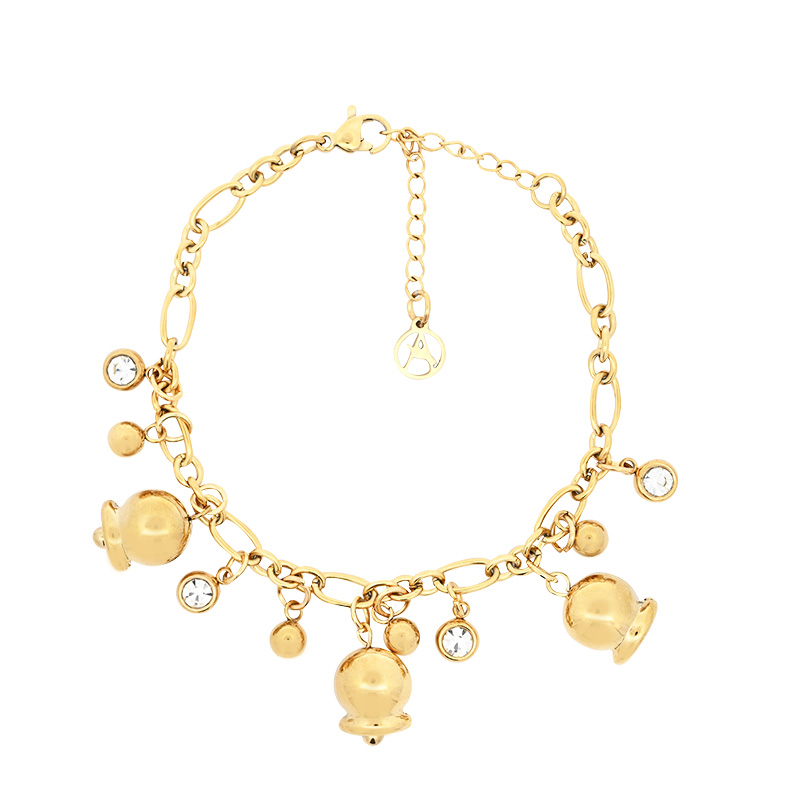 BRACCIALE A CATENA CON CHARMS CAMPANELLO E PUNTO LUCE - FJ24104B729 BRACCIALE A CATENA CON CHARMS CAMPANELLO E PUNTO LUCE - FJ24104B729