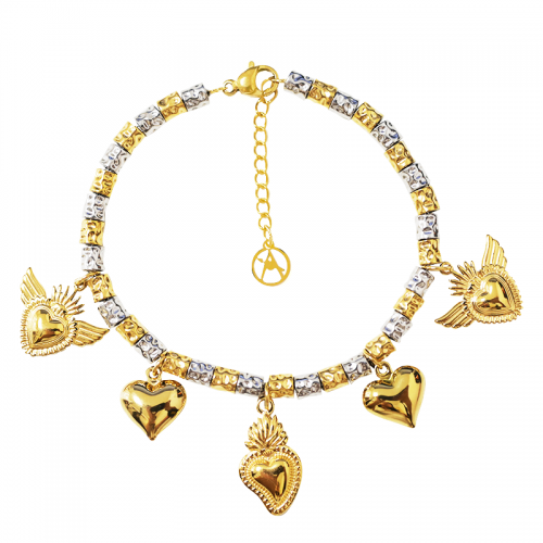BRACCIALE PEPITA CON CHARMS AMORE & CUORE SACRO - FJ24116B874