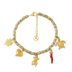 BRACCIALE PEPITA CON CHARMS PORTAFORTUNA & ORSETTO - FJ24116B877