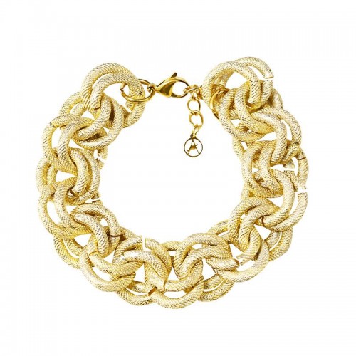 BRACCIALE CATENA GROSSA A MAGLIA DOPPIO CERCHIO - FJ24432B512