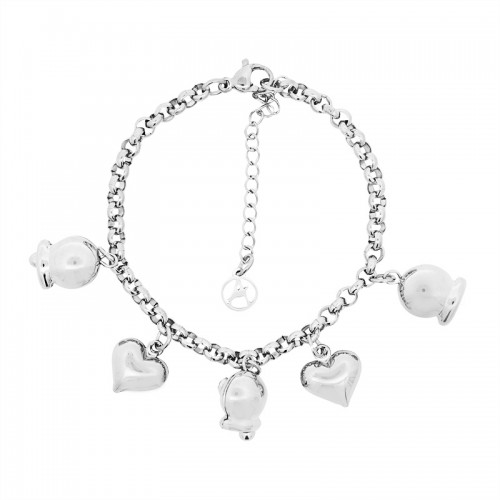 BRACCIALE A CATENA CON CHARMS CAMPANELLO E CUORE - FJ2484B731