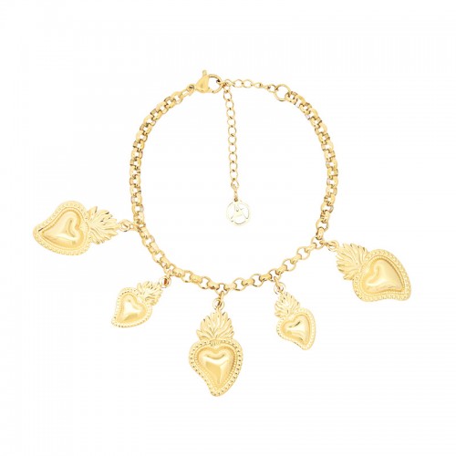 BRACCIALE A CATENA CON CHARMS CUORE SACRO - FJ2496B736