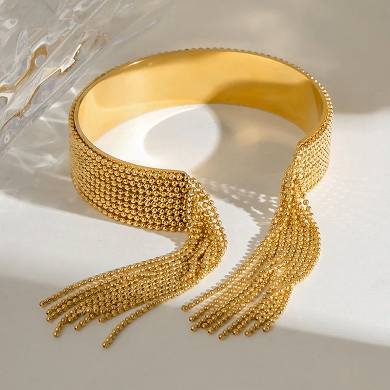 BRACCIALE SEMIRIGIDO REGOLABILE CON NAPPE A CATENA A SFERA - FJ251112B