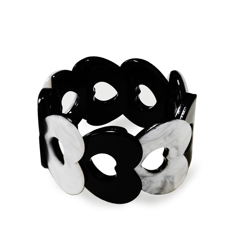 BRACCIALE ELASTICO CUORE IN ACRILICO - FT2480B995