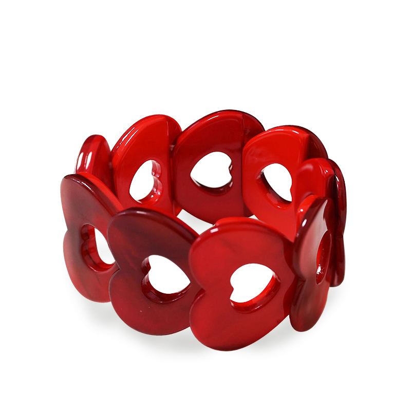BRACCIALE ELASTICO CUORE IN ACRILICO - FT2480B995