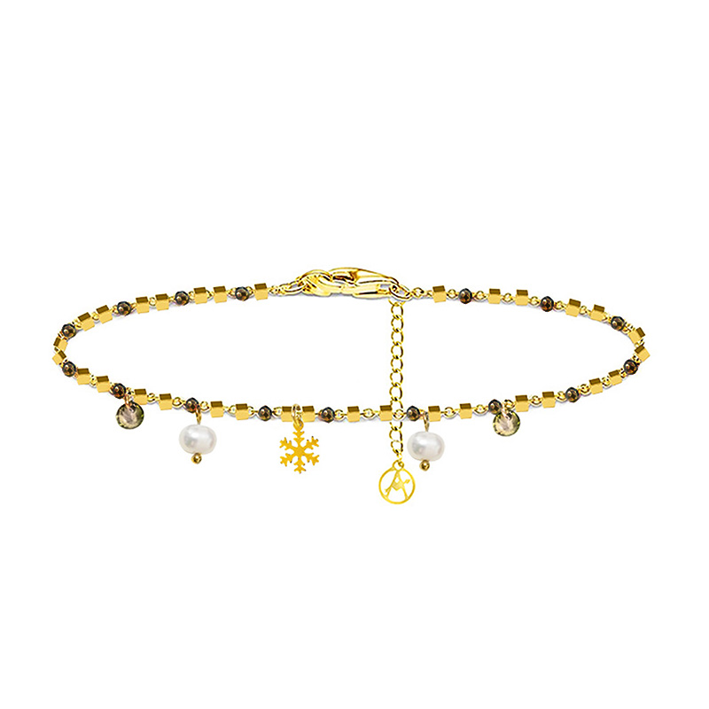 BRACCIALE DI PERLINE CON CIONDOLI FIOCCO DI NEVE & PERLA E ZIRCONE - JN21924116D11 BRACCIALE DI PERLINE CON CIONDOLI FIOCCO DI NEVE & PERLA E ZIRCONE - JN21924116D11