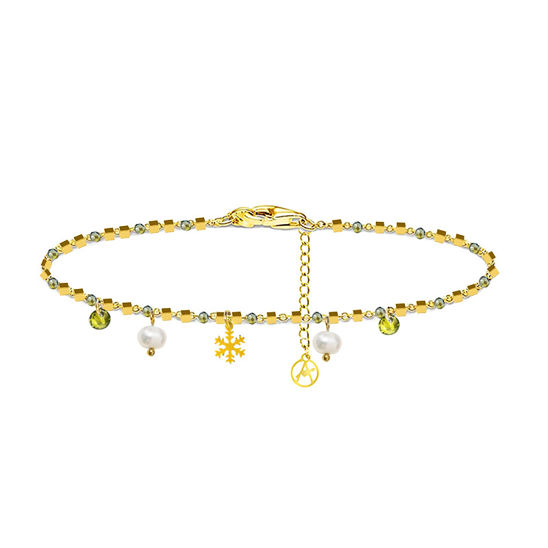 BRACCIALE DI PERLINE CON CIONDOLI FIOCCO DI NEVE & PERLA E ZIRCONE - JN21924116D11 BRACCIALE DI PERLINE CON CIONDOLI FIOCCO DI NEVE & PERLA E ZIRCONE - JN21924116D11