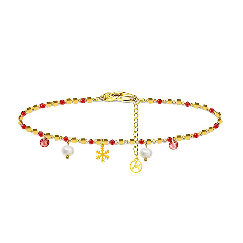 BRACCIALE DI PERLINE CON CIONDOLI FIOCCO DI NEVE & PERLA E ZIRCONE - JN21924116D11 BRACCIALE DI PERLINE CON CIONDOLI FIOCCO DI NEVE & PERLA E ZIRCONE - JN21924116D11