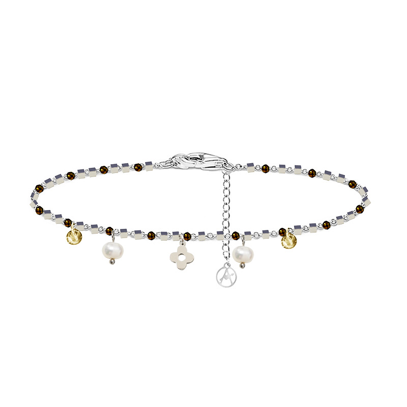 BRACCIALE DI PERLINE CON CIONDOLI QUADRIFOGLIO & PERLA E ZIRCONE - JN21924116D15 BRACCIALE DI PERLINE CON CIONDOLI QUADRIFOGLIO & PERLA E ZIRCONE - JN21924116D15