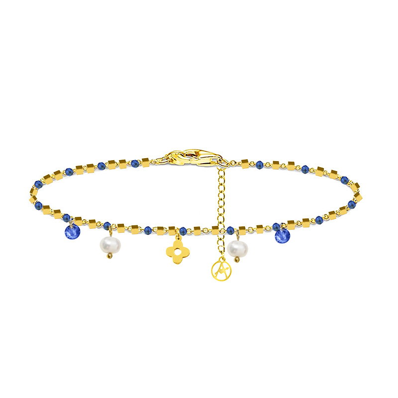 BRACCIALE DI PERLINE CON CIONDOLI QUADRIFOGLIO & PERLA E ZIRCONE - JN21924116D15 BRACCIALE DI PERLINE CON CIONDOLI QUADRIFOGLIO & PERLA E ZIRCONE - JN21924116D15