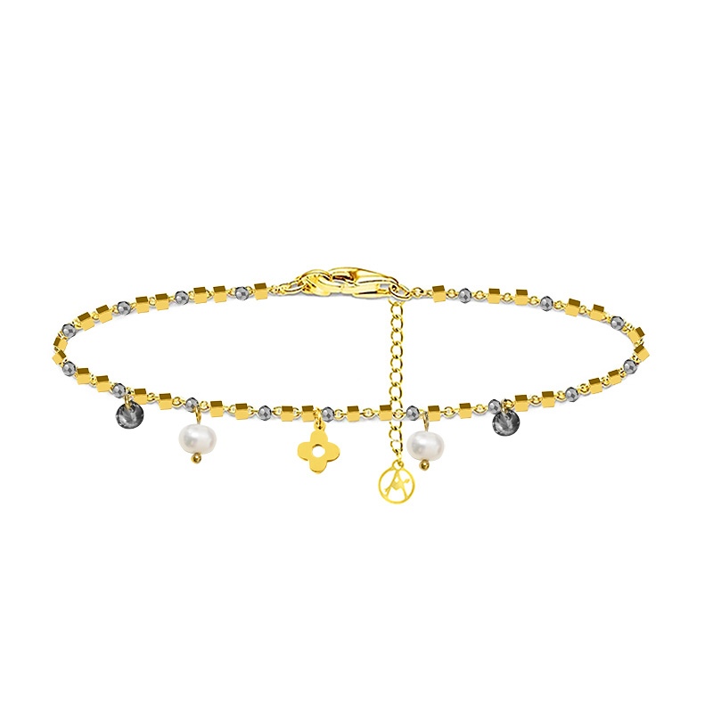 BRACCIALE DI PERLINE CON CIONDOLI QUADRIFOGLIO & PERLA E ZIRCONE - JN21924116D15 BRACCIALE DI PERLINE CON CIONDOLI QUADRIFOGLIO & PERLA E ZIRCONE - JN21924116D15