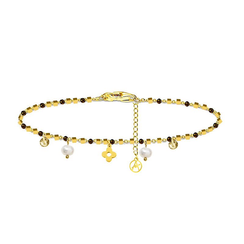BRACCIALE DI PERLINE CON CIONDOLI QUADRIFOGLIO & PERLA E ZIRCONE - JN21924116D15 BRACCIALE DI PERLINE CON CIONDOLI QUADRIFOGLIO & PERLA E ZIRCONE - JN21924116D15
