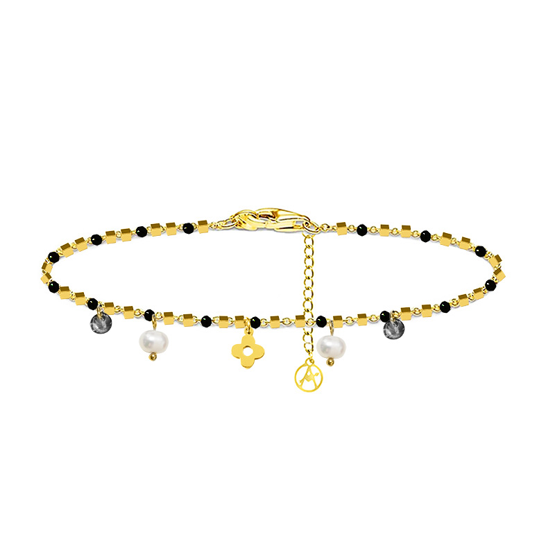 BRACCIALE DI PERLINE CON CIONDOLI QUADRIFOGLIO & PERLA E ZIRCONE - JN21924116D15 BRACCIALE DI PERLINE CON CIONDOLI QUADRIFOGLIO & PERLA E ZIRCONE - JN21924116D15