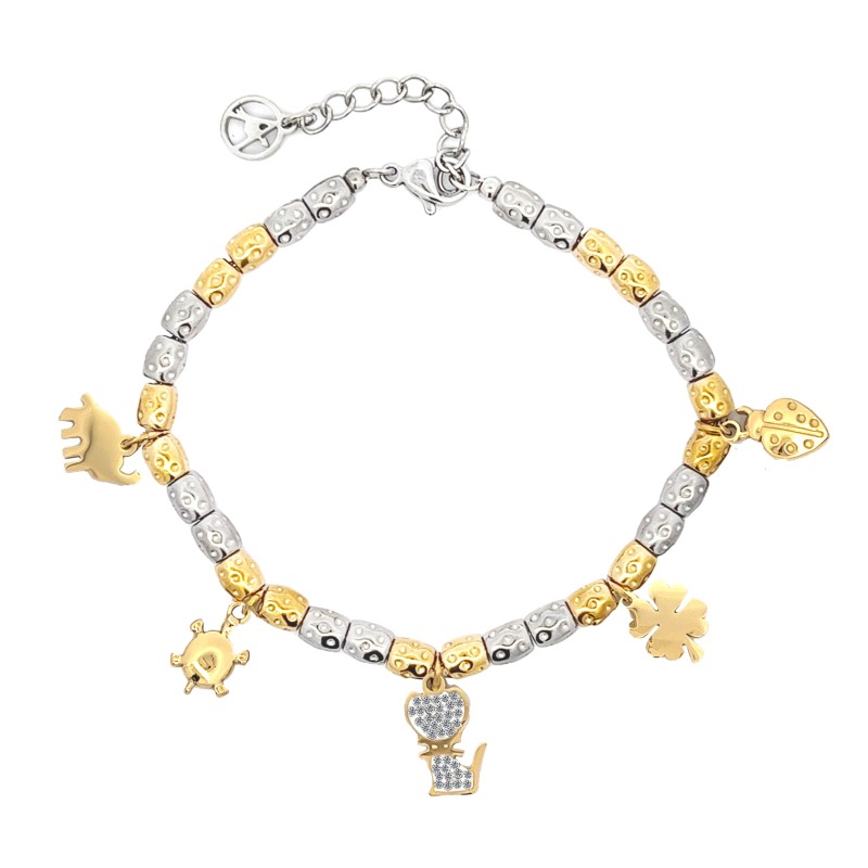 BRACCIALE PEPITA CON CHARMS GATTO - JN23100E158