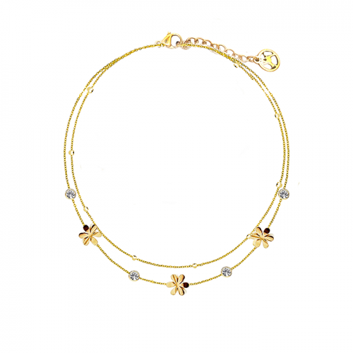BRACCIALE DOPPIO FILO CON FIORE - JN23688E844