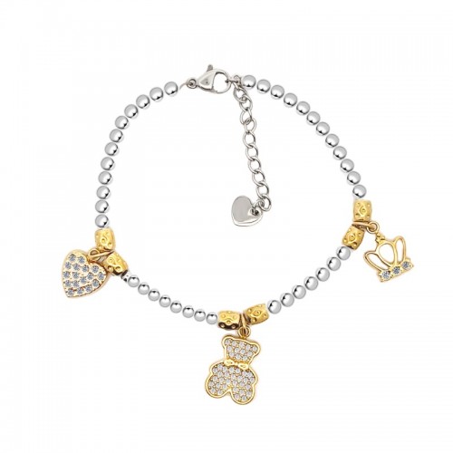 BRACCIALE PALLINE CON PEPITE E CHARMS - JN2384E550