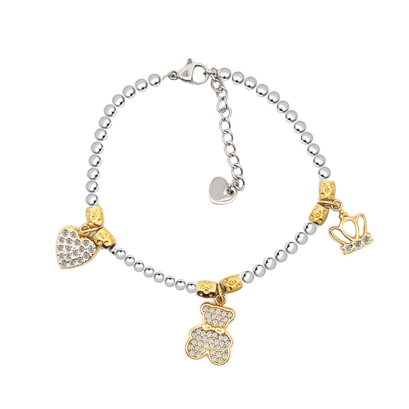 BRACCIALE PALLINE CON PEPITE E CHARMS - JN2384E550 BRACCIALE PALLINE CON PEPITE E CHARMS - JN2384E550