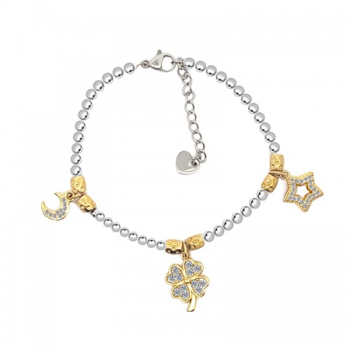 BRACCIALE SFERE CON PEPITE E CHARMS - JN2384E551